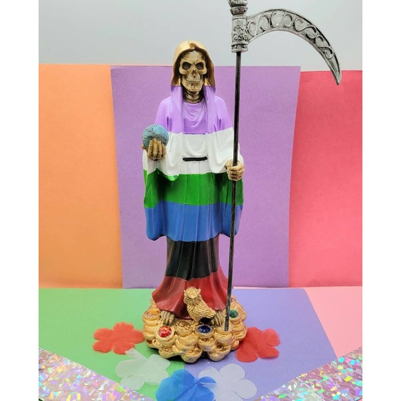 Santa Muerte 12 " Inch Statue Holy Death Grim Reaper Skull Skeleton (7 colors)